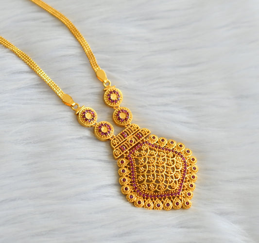 Gold tone ruby stone necklace dj-43346